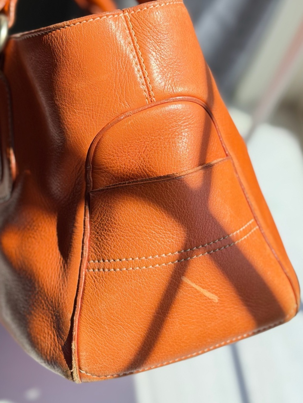 Celine Orange Leather Tote handbag - Picture 3 of 13